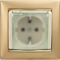 Механизм розетки 1-м СП Valena 16А IP44 2P+E защ. шторки с крышкой немецк. стандарт сл. кость Leg 774120