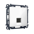 MA112005 Комплект механизма компьютерной розетки RJ-45 экранированной с автоматической защитной шторкой ALFA Белый глянец QUANT AP1120, VM185 AMBRELLA VOLT