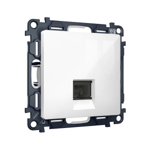 MA112005 Комплект механизма компьютерной розетки RJ-45 экранированной с автоматической защитной шторкой ALFA Белый глянец QUANT AP1120, VM185 AMBRELLA VOLT