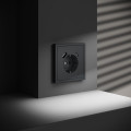 Розетка встраиваемая VOLTUM S70 с заземлением и защитными шторками, 16А, с USB, A+С, (графит)