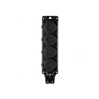 Розетка (колодка) четыхместная с крышкам каучук черная 2P+PE 250V 16А IP54 DYNEL