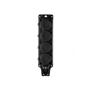 Розетка (колодка) четыхместная с крышкам каучук черная 2P+PE 250V 16А IP54 DYNEL
