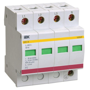 Ограничитель перенапряжения ОПС1-B 4P KARAT IEK MOP20-4-B