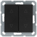 Jasmart Выключатель двухклавишный для штор 10A 250V~ с накладкой, цвет Антрацит