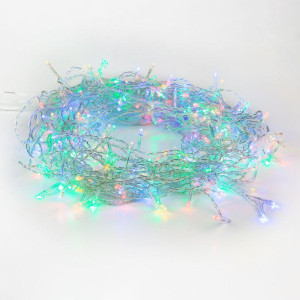 Гирлянда светодиодная Светодиодный Дождь 1.5х1.5м 144LED мультиколор 12Вт 230В IP20 свечение с динамикой с контроллером провод прозр. Neon-Night 235-039