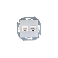 Розетка телефонная компьютерная RJ11+RJ45 Simon SIMON 15, скрытый монтаж, алюминий, 1591590-033