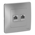 BLANCA С/У РОЗЕТКА двойная компьютерная RJ45, кат.5E, АЛЮМИНИЙ BLNIS045453