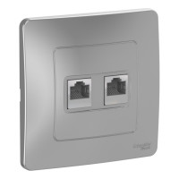 BLANCA С/У РОЗЕТКА двойная компьютерная RJ45, кат.5E, АЛЮМИНИЙ BLNIS045453