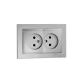 Розетка двойная механизм серебро Mono Electric Despina 102-212105-121