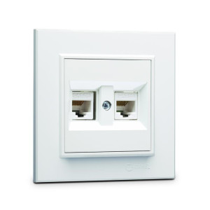 Розетка компьютерная двойн. СП Karea 16А IP20 CAT 5 бел. Makel 56001036