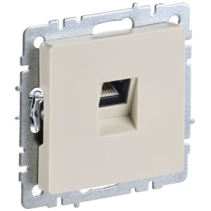 Розетка компьютерная СП RJ45 кат.5E BRITE РК10-БрКр механизм беж. IEK BR-K10-1-K10