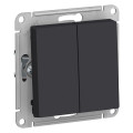 ATLASDESIGN 2-клавишный ПЕРЕКЛЮЧАТЕЛЬ, сх.6+6, 10АХ, механизм, КАРБОН ATN001065