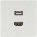 Розетка HDMI+USB Jung LS 990, скрытый монтаж, светло-серый, MALS1163LG
