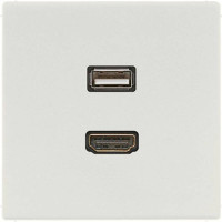 Розетка HDMI+USB Jung LS 990, скрытый монтаж, светло-серый, MALS1163LG