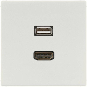 Розетка HDMI+USB Jung LS 990, скрытый монтаж, светло-серый, MALS1163LG