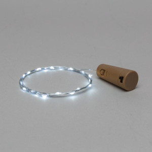 Гирлянда светодиодная Роса 2м 20LED бел. 0.1Вт IP20 с пробкой элементы питания 3хLR44 (в компл.) Neon-Night 302-025