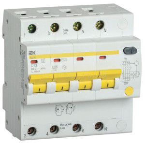 Дифференциальный автомат 4п 63А 300мА тип AC АД14S IEK MAD13-4-063-C-300