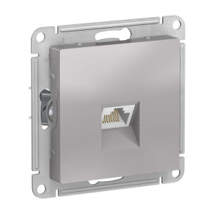 ATLASDESIGN РОЗЕТКА компьютерная RJ45 кат. 6A, механизм, АЛЮМИНИЙ ATN000386