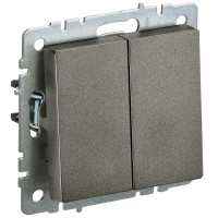 IEK BRITE BASE Темн.бронза Выключ. 2-кл прох 10А ВС10-2-6-БрТБ
