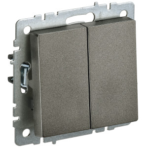 IEK BRITE BASE Темн.бронза Выключ. 2-кл прох 10А ВС10-2-6-БрТБ