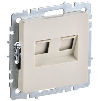 IEK BRITE BASE Бежевый Розетка двойная RJ11+RJ45 кат.5E РК/Т12-БрКр