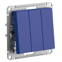 ATLASDESIGN 3-клавишный ВЫКЛЮЧАТЕЛЬ, сх.1+1+1, 10АХ, механизм, АКВАМАРИН ATN001131