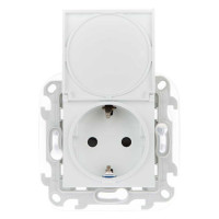 Розетка 1-м СП Simon 24 16А IP44 2P+E Push&Go механизм бел. Simon 2420448-030
