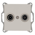 Jasmart Розетка TV+FM Φ9.5mm проходная с накладкой, цвет Тауп