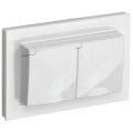 Розетка 2-м СП BRITE РСбш12-3-44-БрБ 16А в сборе IP44 с крышкой бел. IEK BR-R26-16-44-K01-F