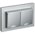 Розетка 2-м СП BRITE РСбш12-3-44-БрА 16А в сборе IP44 с крышкой алюм. IEK BR-R26-16-44-K47-F
