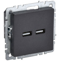 Розетка BRITE USB A+A 3.1А РЮ10-1-БрЧ механизм черн. IEK BR-U21-D31-K02