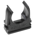 Держатель для труб (клипса) CF20 с защелкой черн. ELASTA IEK CTA10D-CF20-K02-100