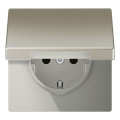 Розетка Jung LS 990, с заземлением, , стальной, ES1520KIKL