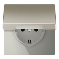 Розетка Jung LS 990, с заземлением, , стальной, ES1520KIKL