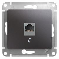 GLOSSA РОЗЕТКА телефонная RJ11, механизм, ГРАФИТ GSL001381T