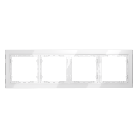 Рамка стеклянная VOLTUM S70 на 4 поста, (белый, стекло)