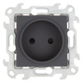 Розетка Simon SIMON 24 HARMONIE, скрытый монтаж, со шторками, графит, 2450441-038