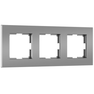 W0032965/ Рамка на 3 поста Slab (серебро софт)