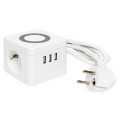 Удлинитель Куб 2х1.3м 3USB 2.4А+зарядное устройство 1кв.мм EKF UBA-CUB-3-WC
