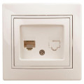 Розетка Plano 1-303-02 информационная RJ45 IP20 слоновая кость Intro Б0027622