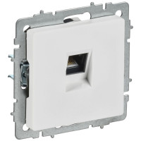 Розетка компьютерная СП BRITE РК11-БрАБ RJ45 кат.6 механизм арктич. бел. IEK BR-K10-2-K91