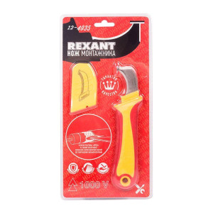 Нож монтажника нержавеющая сталь с пяткой Rexant 12-4935
