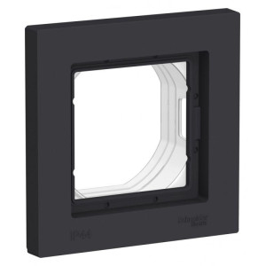 ATLASDESIGN AQUA 1-постовая РАМКА, IP44, КАРБОН ATN441001