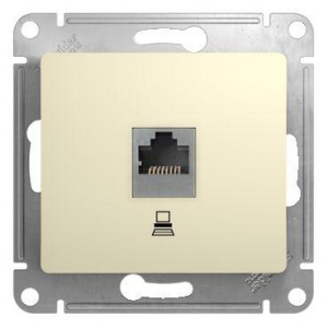 GLOSSA РОЗЕТКА компьютерная RJ45 кат. 5e, механизм, БЕЖЕВЫЙ GSL000281K