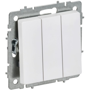 Выключатель 3-кл. СП BRITE ВС10-3-0-БрАБ 10А механизм арктич. бел. IEK BR-V30-0-10-K91