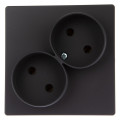 Розетка 2-м СП Simon 24 16А IP20 2х2P без защ. шторок механизм графит Simon 2450457-038