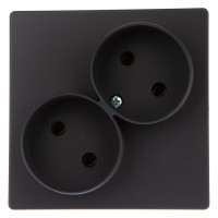 Розетка 2-м СП Simon 24 16А IP20 2х2P без защ. шторок механизм графит Simon 2450457-038