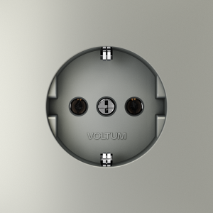 Розетка встраиваемая VOLTUM S70 с заземлением 16А, (сталь)
