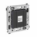 Розетка телефонная 1-м СП Avanti Черный матовый RJ12 без шторок механизм DKC 4412613