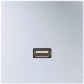 Розетка USB Jung LS METAL, скрытый монтаж, алюминий, MAAL1122